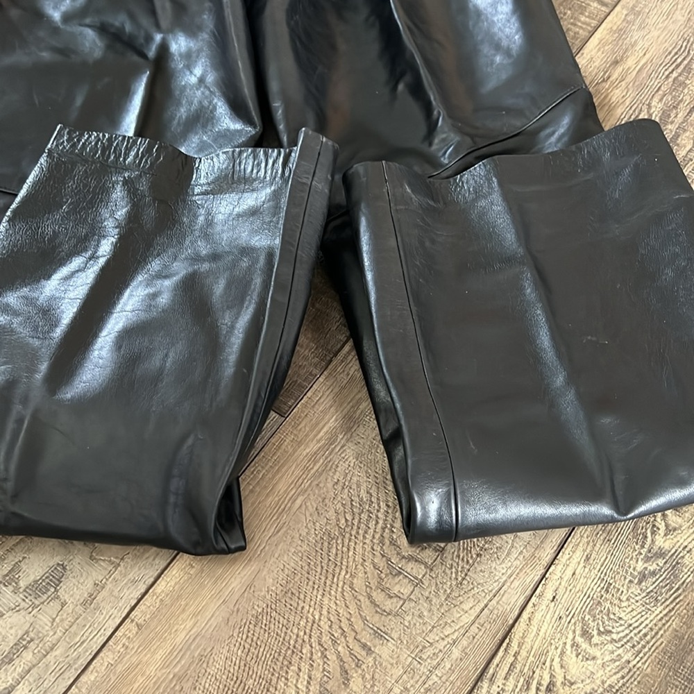 GAP Black Genuine Leather Bootcut Pants. - Picture 10 of 14